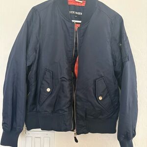 Steve Madden Men's Dark Blue Bomber Jacket